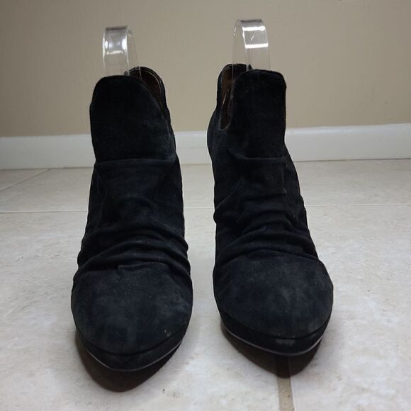 Rosegold Ankle Platform Black Suede Bootie Size 8 / 39 - Picture 14 of 15